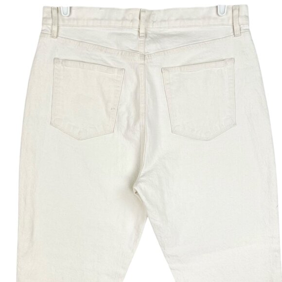 Loft Women's High-Rise Straight-Leg Stretch Cream Denim Jeans Size 31/12 NWOT - Picture 4 of 11